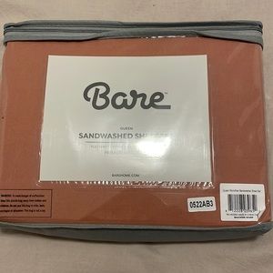 Bare Queen Sandwash Sheet Set - Flat & Fitted Sheet - 2 Pillowcases NEVER OPENED